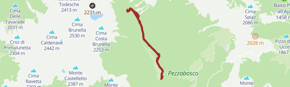 Route map: Walk - Over the waterfalls of Forra di Sorgazza Cengello